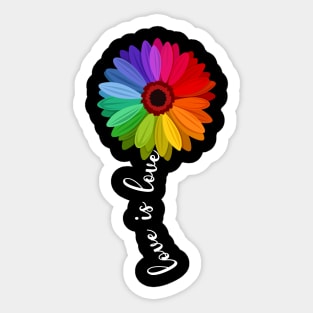 Love Is Love Love Daisy LGBT Rainbow Gay Lesbian Shirt Sticker